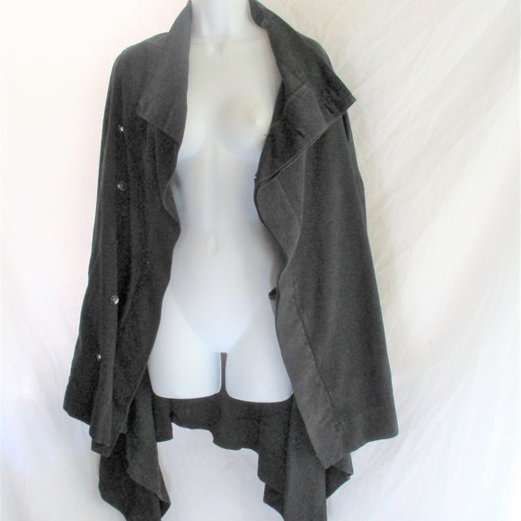 RICK OWENS DRKSHDW Asymmetrical Jacket Coat M BLACK - Picture 2 of 9